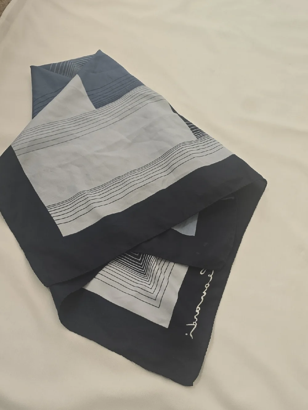 Leonard Navy & Light Blue Geometric Silk‎ Scarf